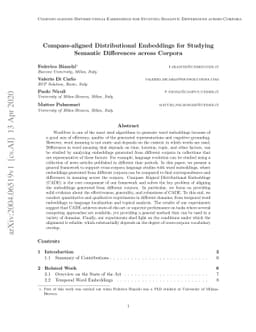Compass-aligned Distributional Embeddings for Studying Semantic
  Differences across Corpora