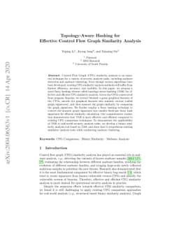 Topology-Aware Hashing for Effective Control Flow Graph Similarity
  Analysis