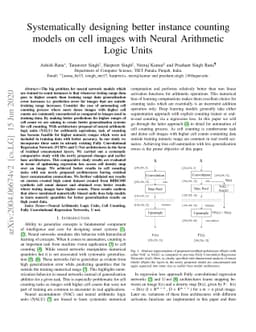 Systematically designing better instance counting models on cell images
  with Neural Arithmetic Logic Units