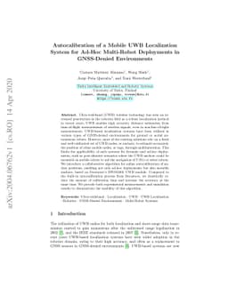 Autocalibration of a Mobile UWB Localization System for Ad-Hoc
  Multi-Robot Deployments in GNSS-Denied Environments
