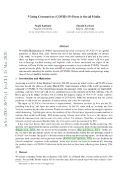 Mining Coronavirus (COVID-19) Posts in Social Media