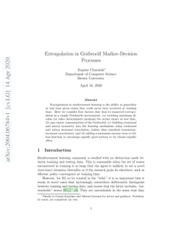 Extrapolation in Gridworld Markov-Decision Processes