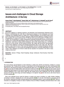 Issues and challenges in Cloud Storage Architecture: A Survey