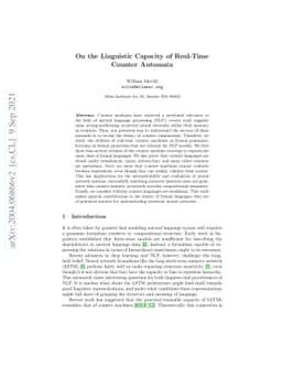 On the Linguistic Capacity of Real-Time Counter Automata