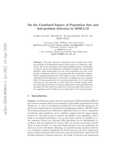 On the Combined Impact of Population Size and Sub-problem Selection in
  MOEA/D