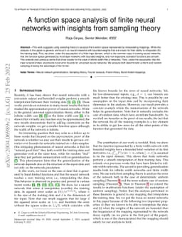 A function space analysis of finite neural networks with insights from
  sampling theory