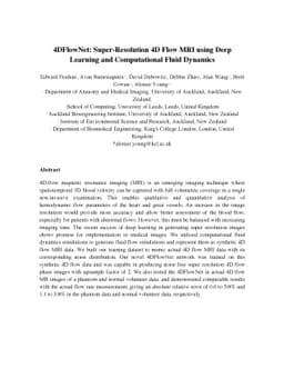 4DFlowNet: Super-Resolution 4D Flow MRI using Deep Learning and
  Computational Fluid Dynamics