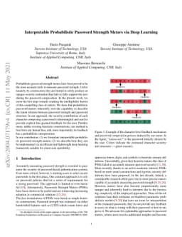 Interpretable Probabilistic Password Strength Meters via Deep Learning