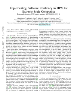 Implementing Software Resiliency in HPX for Extreme Scale Computing