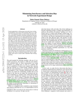 Minimizing Interference and Selection Bias in Network Experiment Design