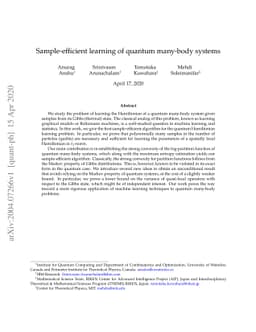 Sample-efficient learning of quantum many-body systems