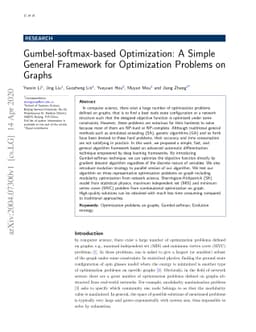 Gumbel-softmax-based Optimization: A Simple General Framework for
  Optimization Problems on Graphs