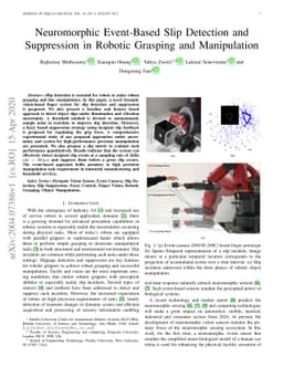 Neuromorphic Event-Based Slip Detection and suppression in Robotic
  Grasping and Manipulation