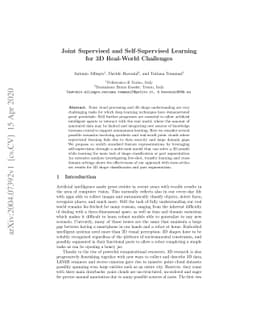 Joint Supervised and Self-Supervised Learning for 3D Real-World
  Challenges