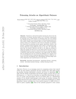 Poisoning Attacks on Algorithmic Fairness