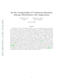 On the computability of continuous maximum entropy distributions with
  applications