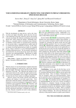 Voice-Indistinguishability: Protecting Voiceprint in Privacy-Preserving
  Speech Data Release