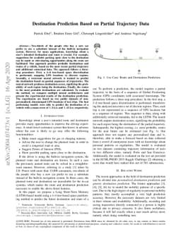 Destination Prediction Based on Partial Trajectory Data