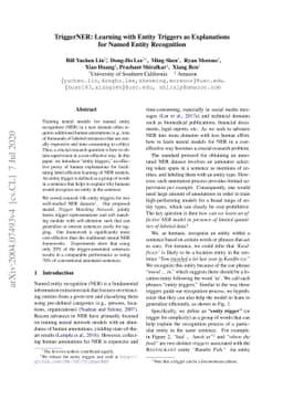 TriggerNER: Learning with Entity Triggers as Explanations for Named
  Entity Recognition