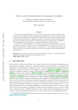 Notes on the interpretation of dependence measures