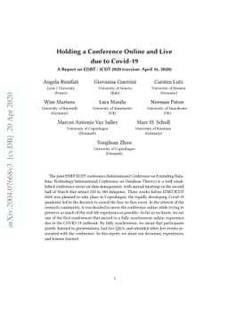 Holding a Conference Online and Live due to COVID-19