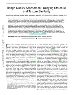 Image Quality Assessment: Unifying Structure and Texture Similarity