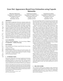 Gaze-Net: Appearance-Based Gaze Estimation using Capsule Networks