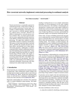 How recurrent networks implement contextual processing in sentiment
  analysis
