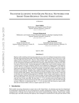 Transfer Learning with Graph Neural Networks for Short-Term Highway
  Traffic Forecasting