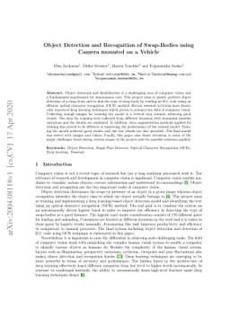 Object Detection and Recognition of Swap-Bodies using Camera mounted on
  a Vehicle