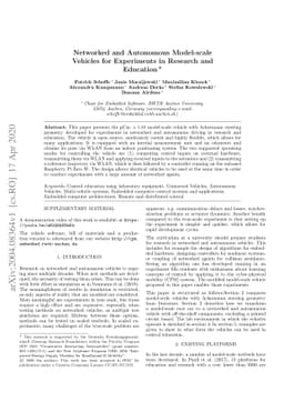 Networked and Autonomous Model-scale Vehicles for Experiments in
  Research and Education