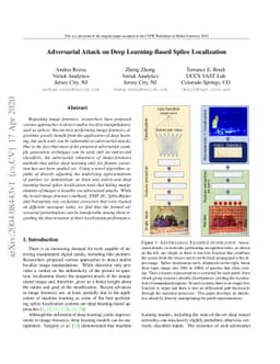 Adversarial Attack on Deep Learning-Based Splice Localization
