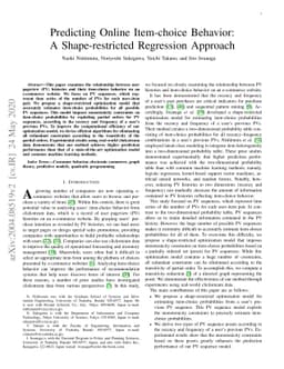 Predicting Online Item-choice Behavior: A Shape-restricted Regression
  Perspective