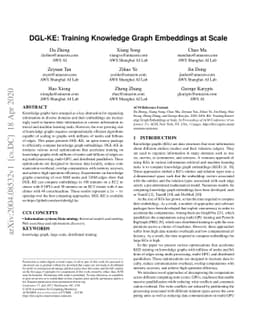 DGL-KE: Training Knowledge Graph Embeddings at Scale