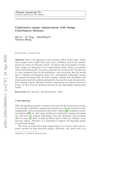 Underwater image enhancement with Image Colorfulness Measure