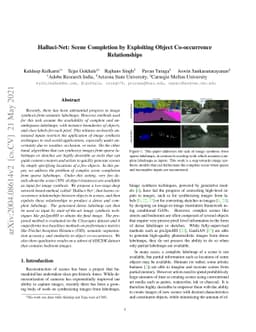 Halluci-Net: Scene Completion by Exploiting Object Co-occurrence
  Relationships