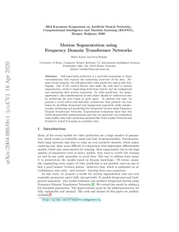 Motion Segmentation using Frequency Domain Transformer Networks