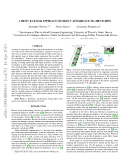 A Deep Learning Approach to Object Affordance Segmentation