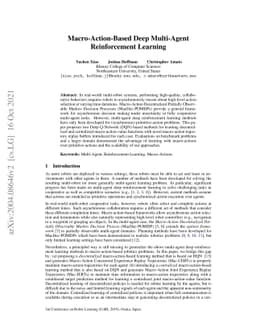 Macro-Action-Based Deep Multi-Agent Reinforcement Learning
