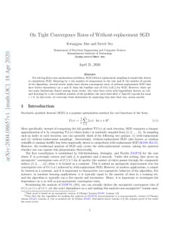 On Tight Convergence Rates of Without-replacement SGD