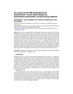 An end-to-end CNN framework for polarimetric vision tasks based on
  polarization-parameter-constructing network