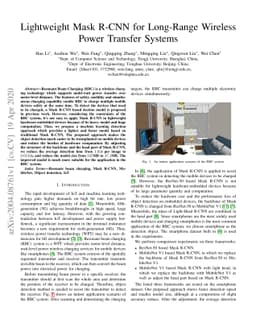 Lightweight Mask R-CNN for Long-Range Wireless Power Transfer Systems