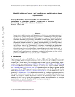 Model-Predictive Control via Cross-Entropy and Gradient-Based
  Optimization
