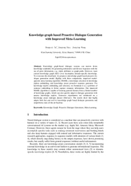 Knowledge-graph based Proactive Dialogue Generation with Improved
  Meta-Learning