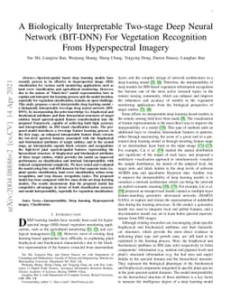 A Biologically Interpretable Two-stage Deep Neural Network (BIT-DNN) For
  Vegetation Recognition From Hyperspectral Imagery
