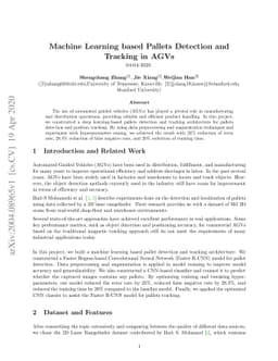 Machine Learning based Pallets Detection and Tracking in AGVs