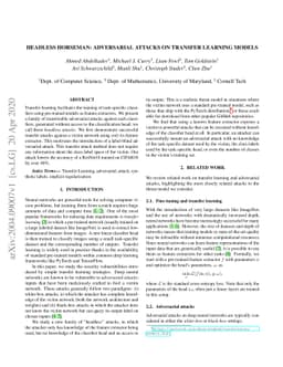 Headless Horseman: Adversarial Attacks on Transfer Learning Models