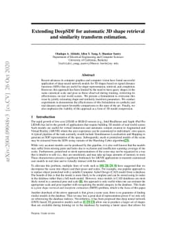 Extending DeepSDF for automatic 3D shape retrieval and similarity
  transform estimation