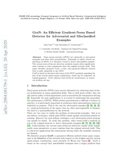 GraN: An Efficient Gradient-Norm Based Detector for Adversarial and
  Misclassified Examples