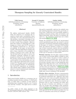 Thompson Sampling for Linearly Constrained Bandits